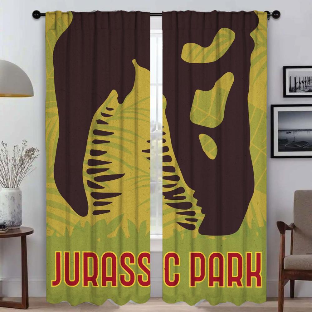 Jurassics Parks Tulle for Bedroom Home Interior Curtains for Living Room Partition Blackout Curtain Halloween Decoration Shades