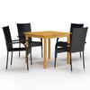 VidaXL 5-Piece Garden Dining Set Patio Dining Furniture Outdoor Furniture Table and Chairs of 3067693