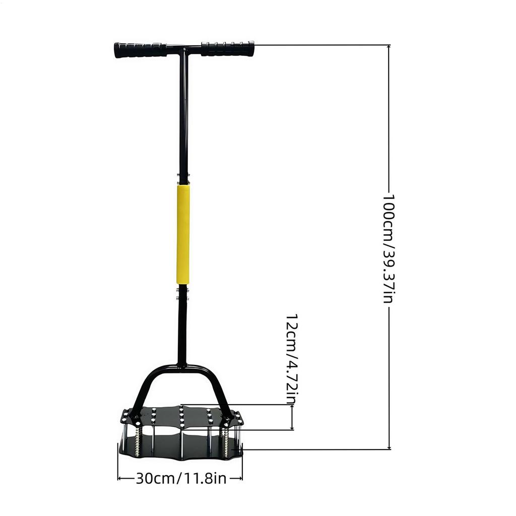 Core Aerator Lawn Tool Manual Soil Aerating Tool Spring-Loaded Design Grass Aerator with 17 Steel Spikes for Grass Maintenance