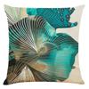 4 Pack Teal Blue Cushion Covers, Peacock-blue Abstract Hand-painted Butterfly Pillow Covers, Invisible Zipper for Sofa & Couch 45 Cm X 45 Cm