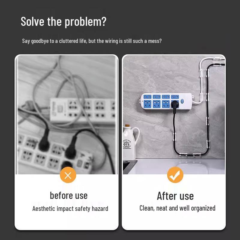 Cable Organizer Clip: Nail-Free Wall-Mount Wire Holder for Data and Network Cable Management