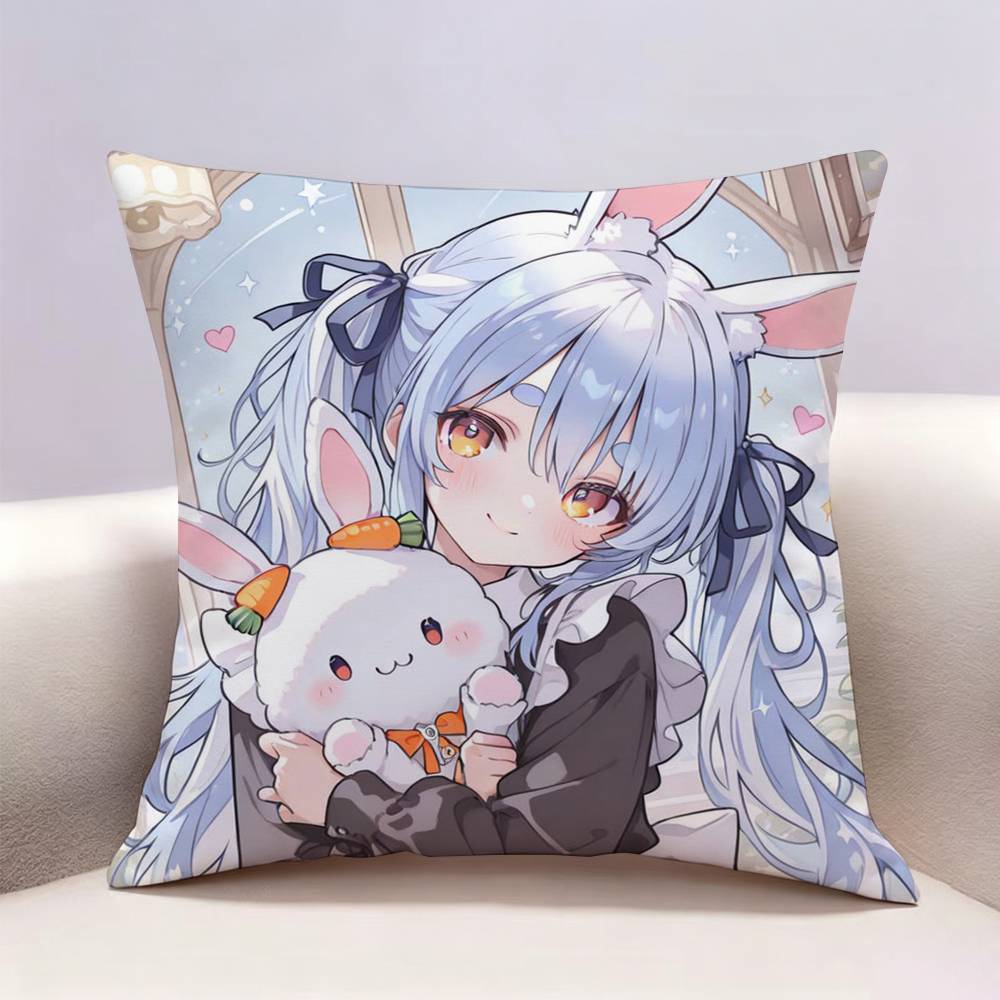 HHololive Usada Pekora Doublesided print Pillow Case for Sofa Living Room Home office Decor Protective Cover