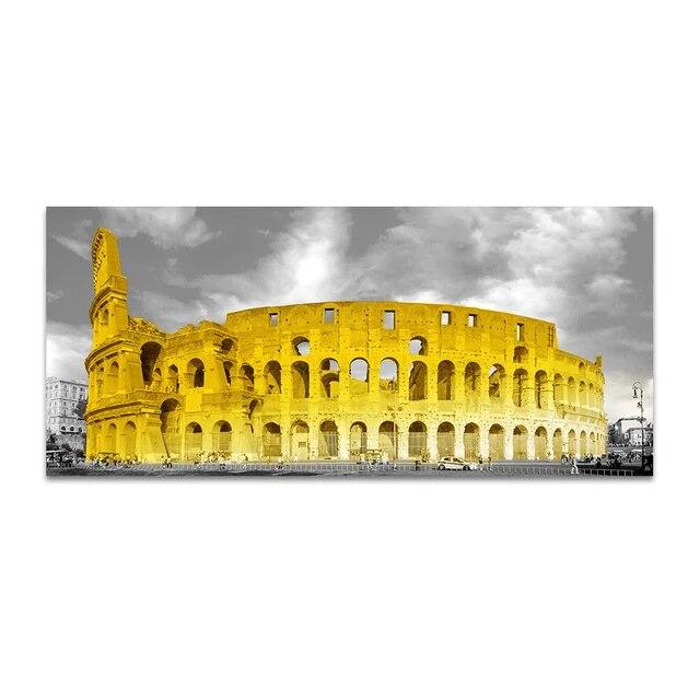 

Золотой Нью-Йорк Манхэттен Здание Великая Мечеть Мекки Холст Картина Париж Плакаты Настенная картина Декор в гостиную без рамки 20*40cm