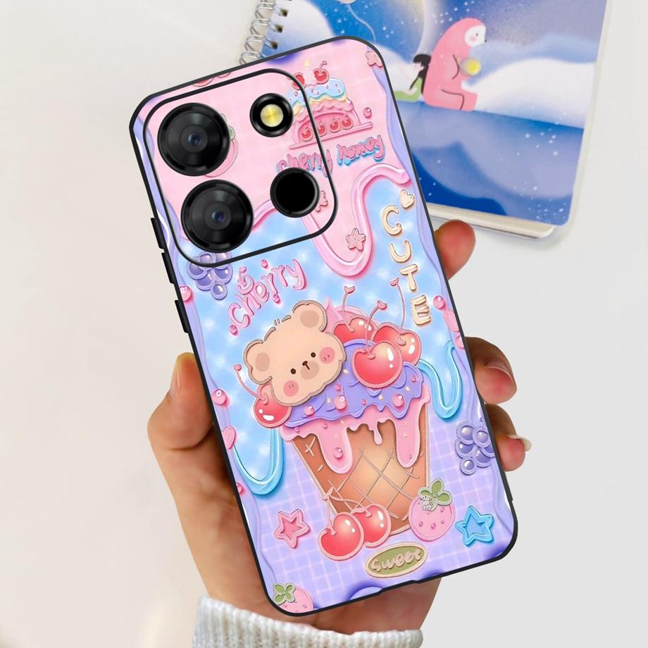 For Itel A60 A70 A27 A48 Phone Case Back Cover Matte Slim Soft TPU Silicone Bumper Child Fashion Cartoon Pattern Fundas ITELA60s