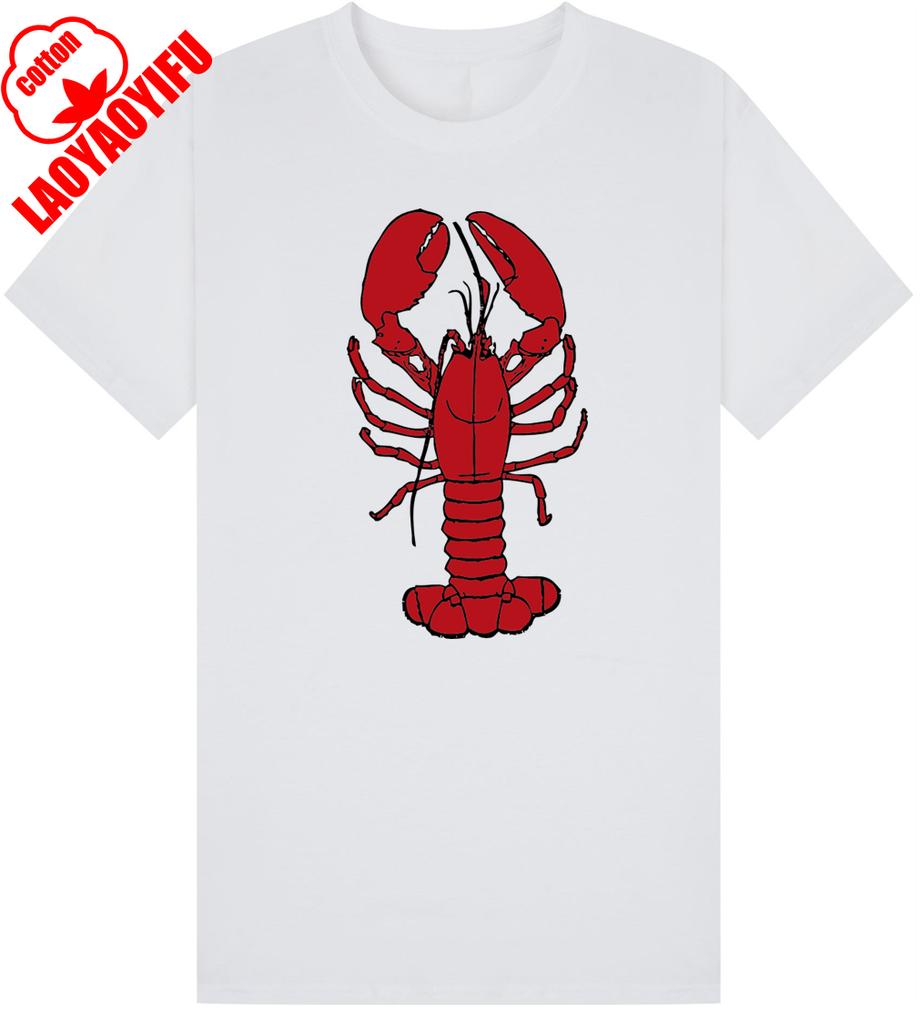 Lobster TShirt Graphic T Shirts Harajuku Streetwear Men Clothing Ropa Hombre Casual Style Regular Short Sleeve Cotton Tee Tops