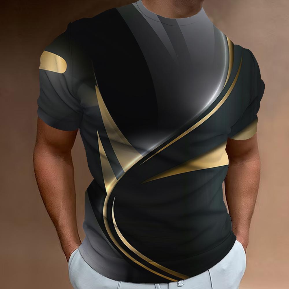 

Новая летняя мужская роскошная футболка в стиле ретро с круглым вырезом и 3D-геометрическим узором в стиле пэчворк, повседневная, из полиэстера, с короткими рукавами 6XL