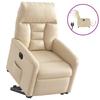 Recliner Chair with Lift Assist Electric Cream Microfiber Fabric