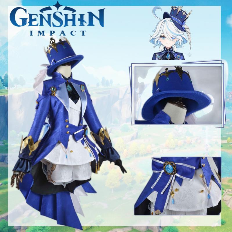 Impact Focalors Genshin Cospaly Costume Adult Party Dressing Anime Show Clothing