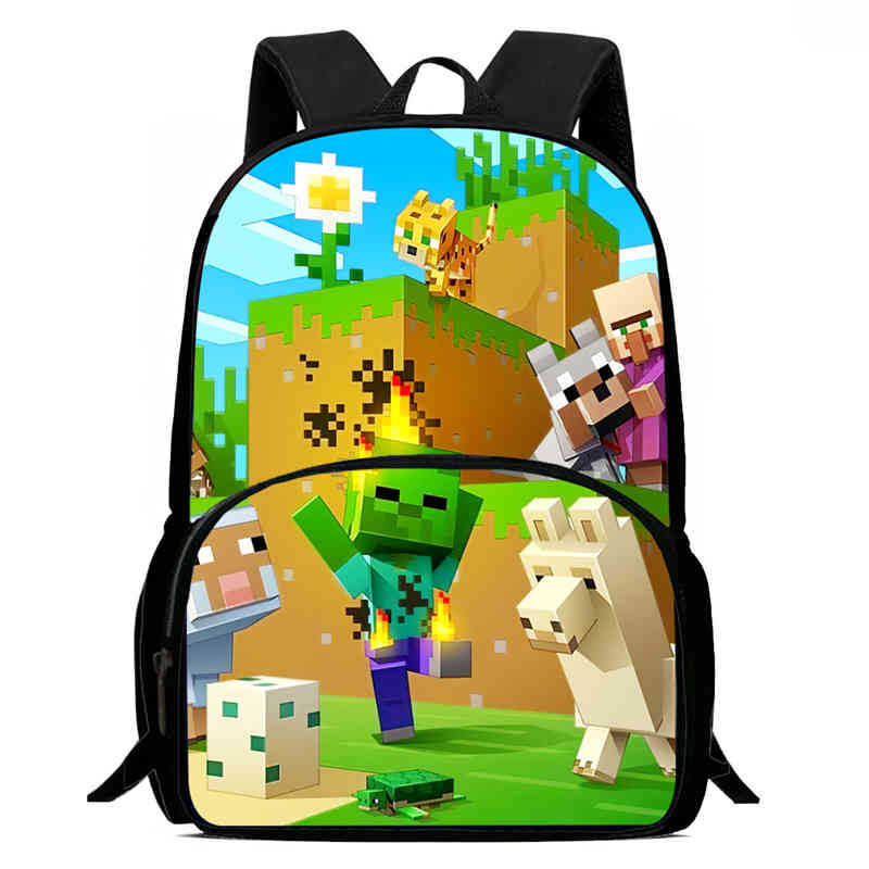 Minecraft Printed Backpack Children'S Elementary School Bag