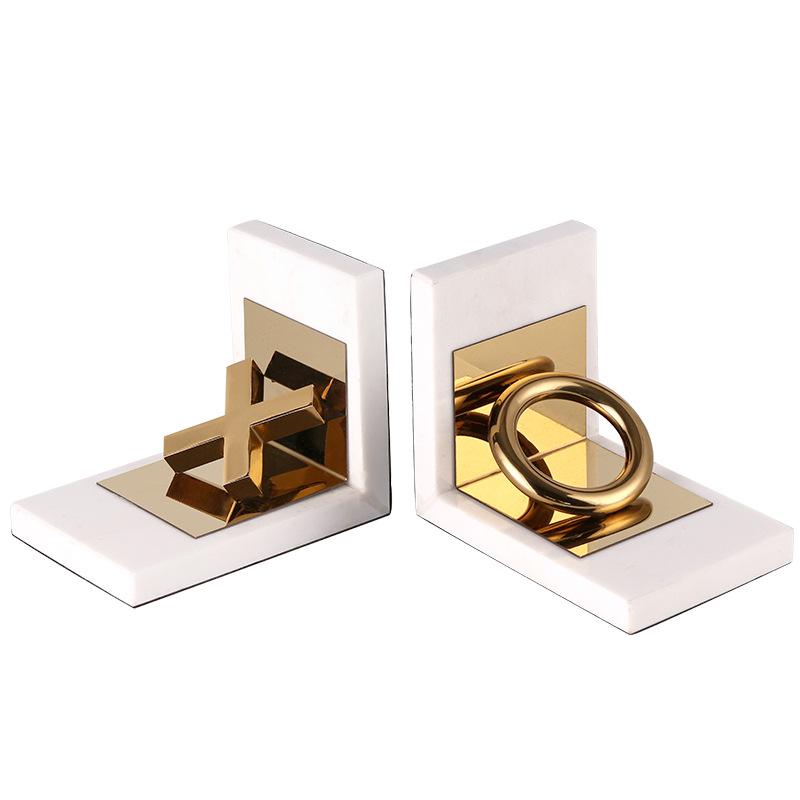 

Креативные подставки для книг Crystal Metal XO, подставки для книг, модель гостиной, книжный шкаф, домашний светильник, роскошные мраморные украшения