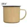 Lead-free Enamelware Vintage Enamel Mug with Handle, Solid Color Heat Resistant Tea Cup Drinking Cup, Durable Portable Tableware for Home Kitchen Use