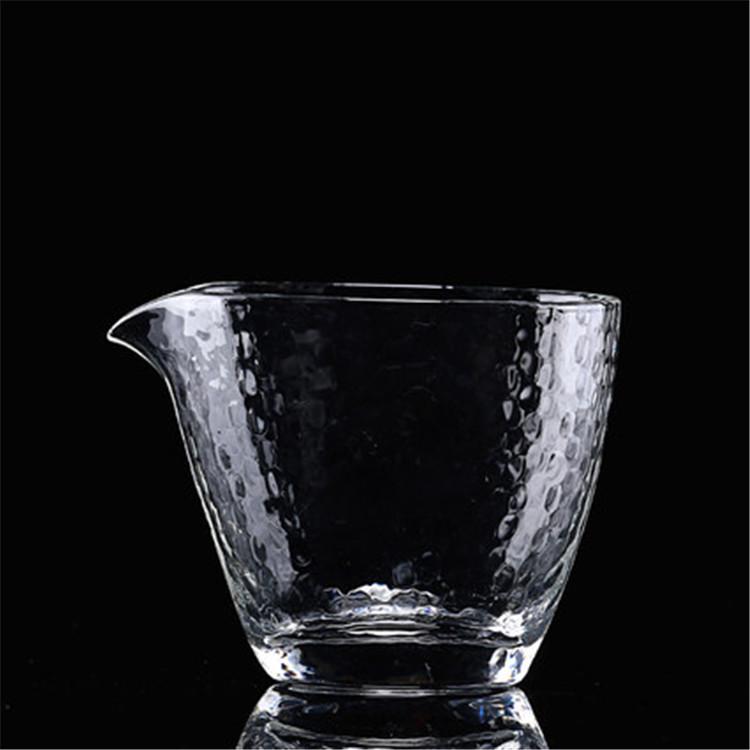 Hammered Texture Heat-Resistant Glass Tea Separator – Handmade, Thickened, Hammered Pattern, Public Cup Japanese Style. 8x10 cm прозрачный
