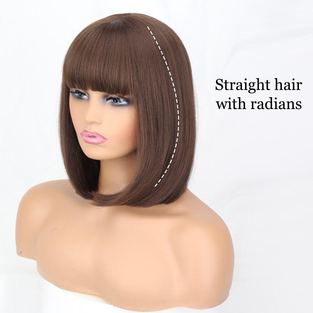 XINRAN Dámská móda Délka po ramena Čistě bílá paruka s Radians Syntetické vlákno Krátká rovná Bobová paruka s ofinou Cosplay
