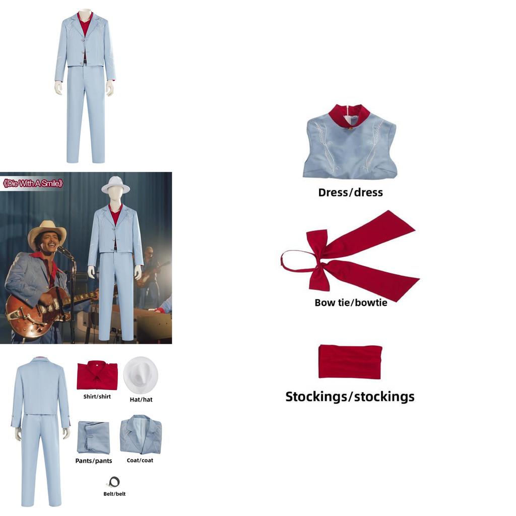 Ladykaga Bruno Mars Die With A Smile Costume Cosplay per Halloween