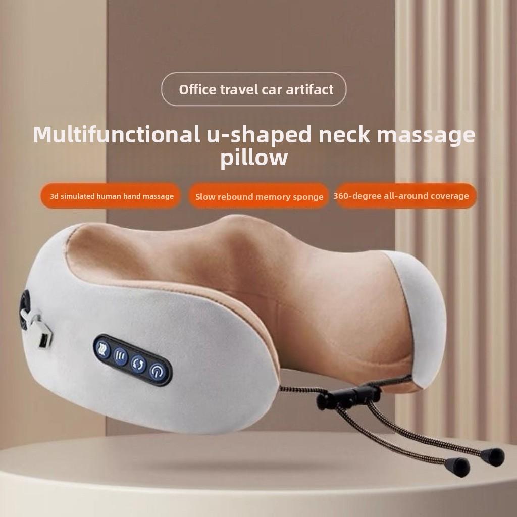 Shoulder and Neck Massage Pillow Household Multifunctional Heating Neck Protector Vibration Kneading Shawl Massager Travel Massage Pillow