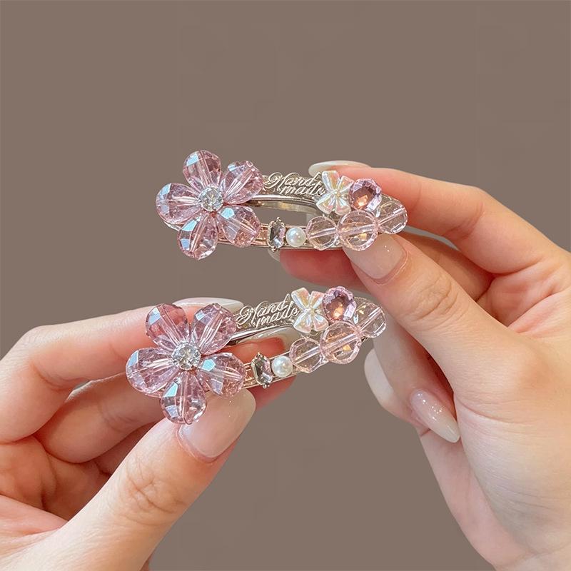 Rhinestone Bow Crystal Flower Hair Clip
