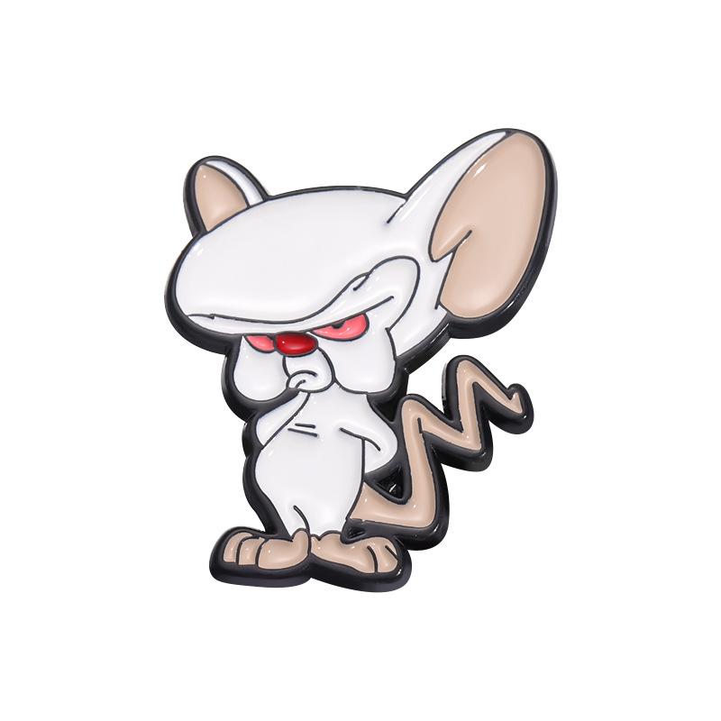 

Charming And Playful Animal Brooch Cute Red Nosed White Mouse Unique Metal Badge For Everyone