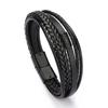Originales europäisch-amerikanisches ethnisches Stil handgewebtes Lederseil Herrenarmband.