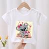 Kids Koala On The Tree Graphic Cartoon Boys T Shirts Funny Animal Girls Clothes Summer Short Sleeve Children‘s Clothing