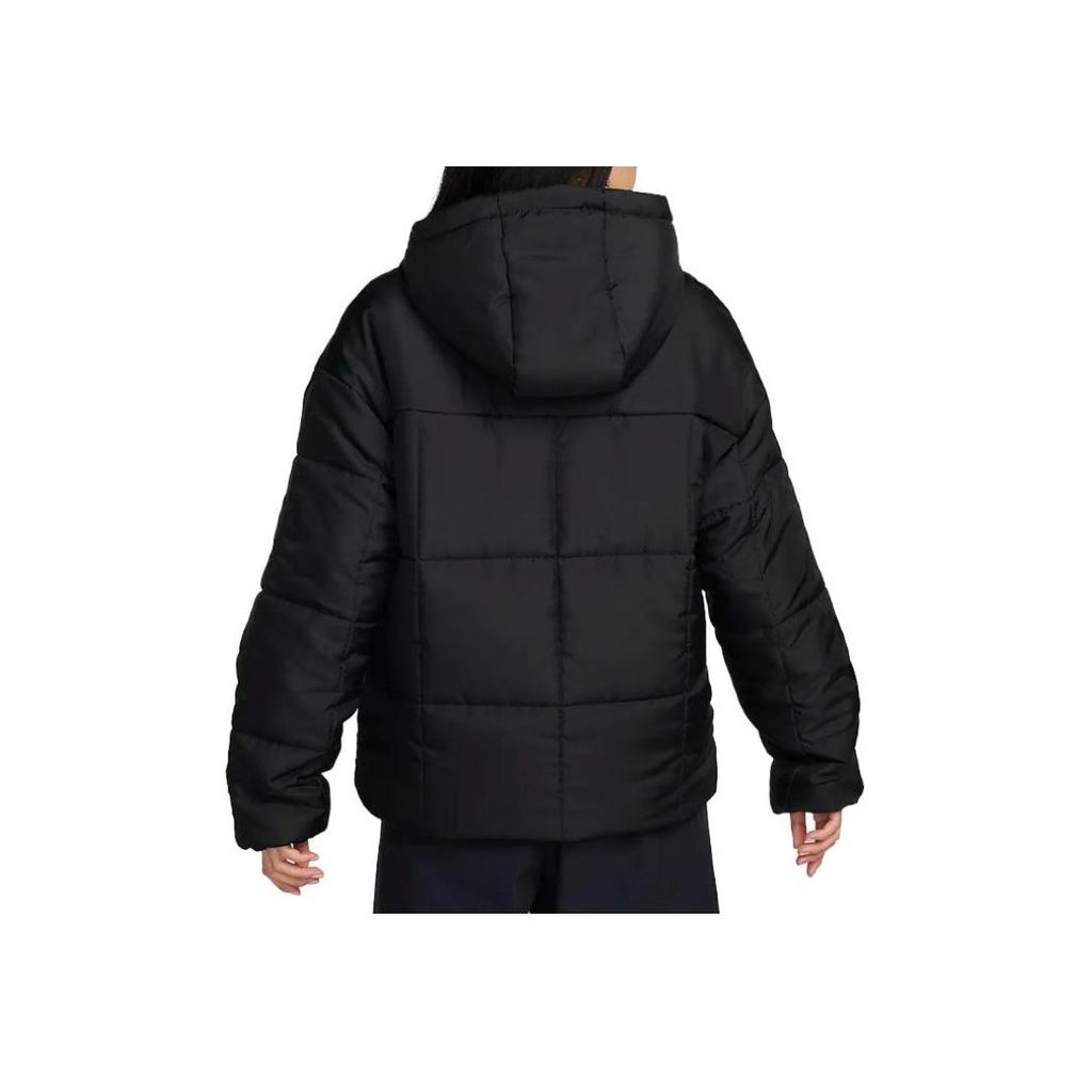 Nike Letter Print Loose Zip Long Sleeve Jacket Women Jackets Black FB7673-010