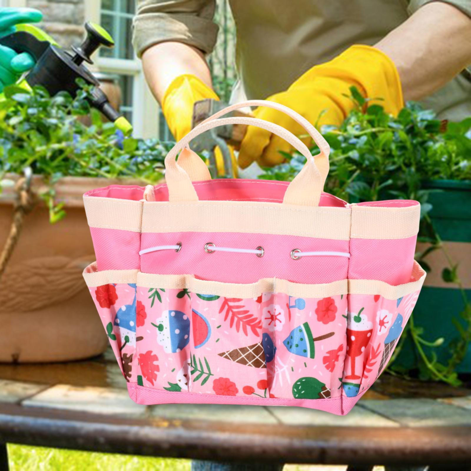 

Садовая сумка для инструментов, ручная универсальная подарочная сумка-органайзер для дома, двора, улицы, помещения розовый