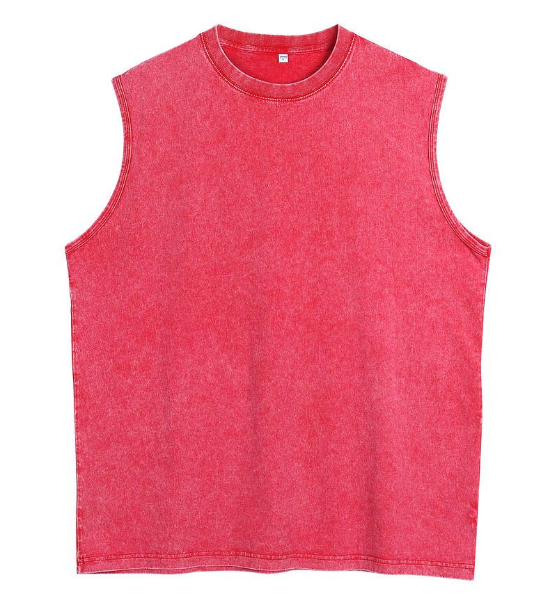 Men s Washed Distressed Sleeveless Oversized Sports Vest S