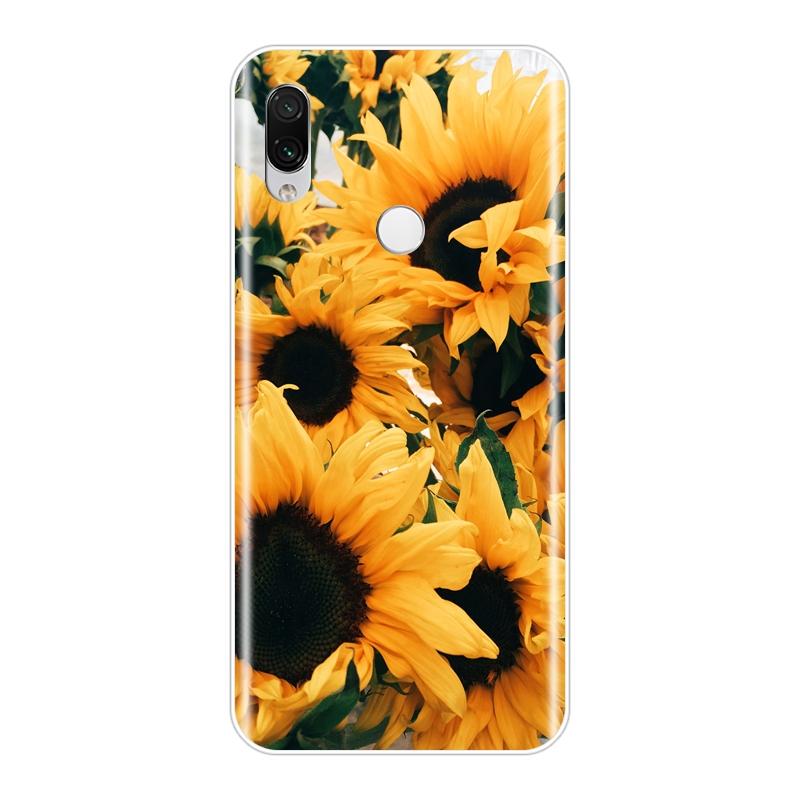 Para Xiaomi Redmi Note 7 7S PRO Capa Silicone Amarelo Girassol Branco Capa Traseira Para Xiaomi Redmi K20 Pro 7 7A GO Y2 Y3 Capa de Telefone