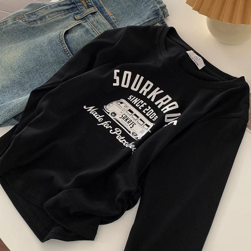 Women's Sweet & Spicy Long-Sleeve Chic T-Shirt - Slimming Spring/Autumn Design