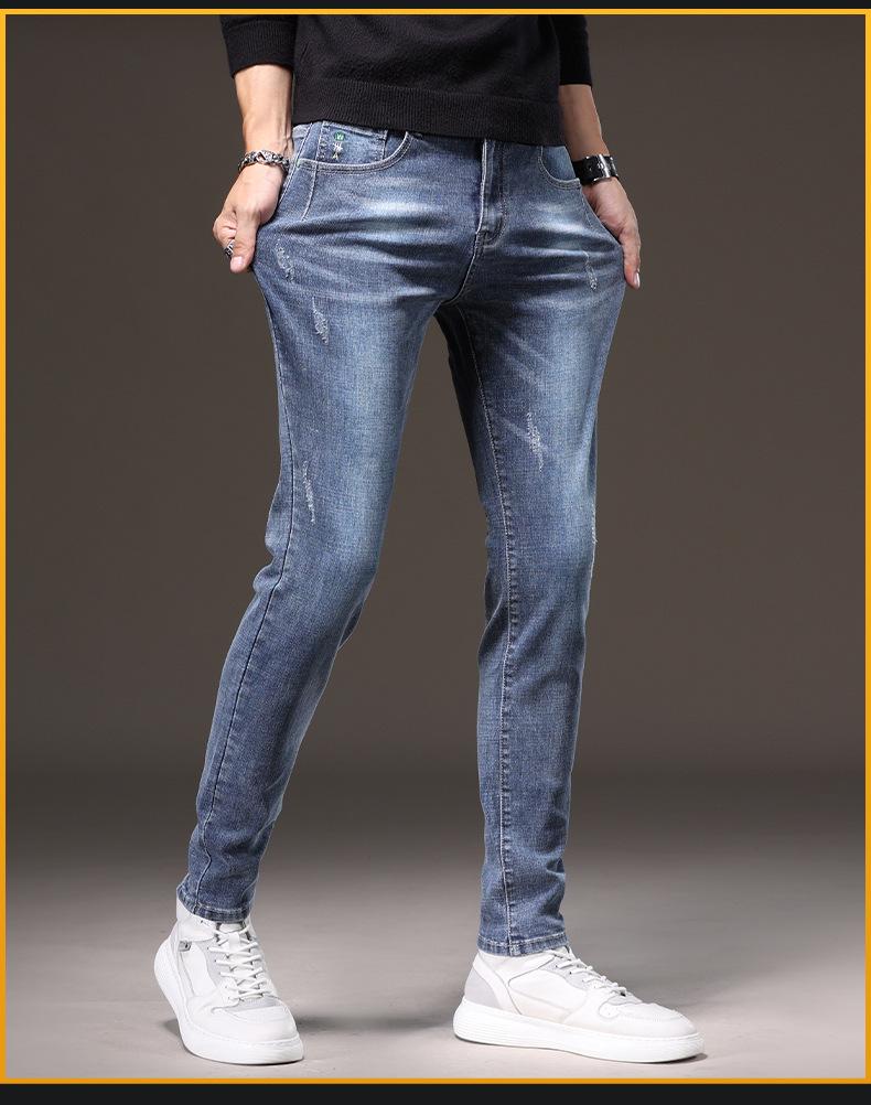 Herren Slim Stretch Klassische Blaue Jeans 2024 - Ganzjahres-Freizeitkleidung