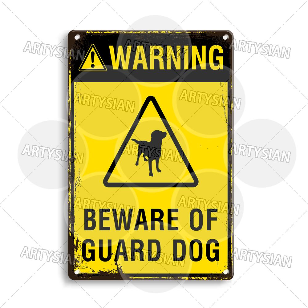 Beware Of Dogs Metal Sign Doberman Rottweiler Beagle Border Collie Dalmatian Bulldog GSD No Dogs Allowed Guide Dogs Welcome