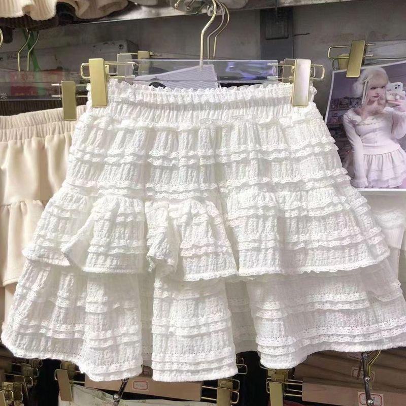 Elastic Waist Puff Cake Midi Skirt, Slimming Ballet Dress for Girls