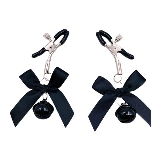 1Pair Breast Clamp Stylish Enjoyment Metal Nipple Screw Clip with Bell for Adult Men and Women