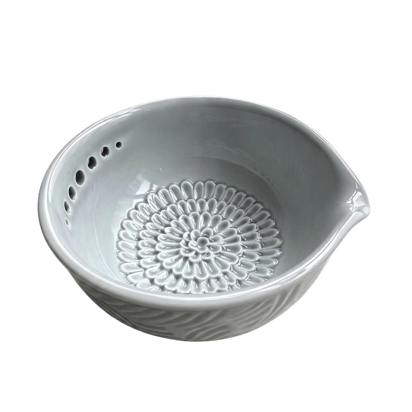 

Ceramic Grater Bowl With Herb Stripper,Handmade Grater Bowl, Garlic Grater Plate, Multi-Functional Kitchen Tools And Gadgets, For Garlic, Chocola One Size