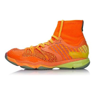 Li Ning Ranger Chameleon Sock Cover Shock Absorption Rebound High-Top Badminton Shoes Unisex Shoes Fluorescent-Orange AYAM009-4