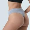 Women Panties G-string Elastic Mid Waist Solid Color Cotton Crotch Moisture