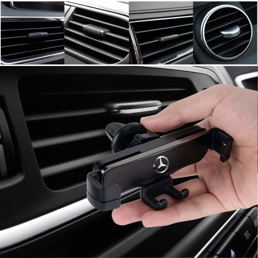Gravity Car Phone Holder Car Badge Retractable Stand Air Vent Clip For Mercedes Benz AMG W203 W206 W220 W205 W211 W212 W201 W210
