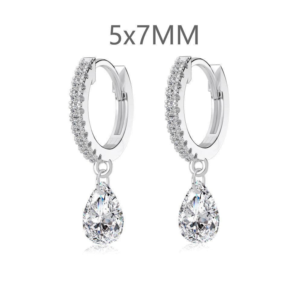 Japanische & Koreanische S925 Sterling Silber Geometrische Zirkon Ohrstecker für Damen - Elegantes, Vielseitiges, Leichter Luxus Modeaccessoire