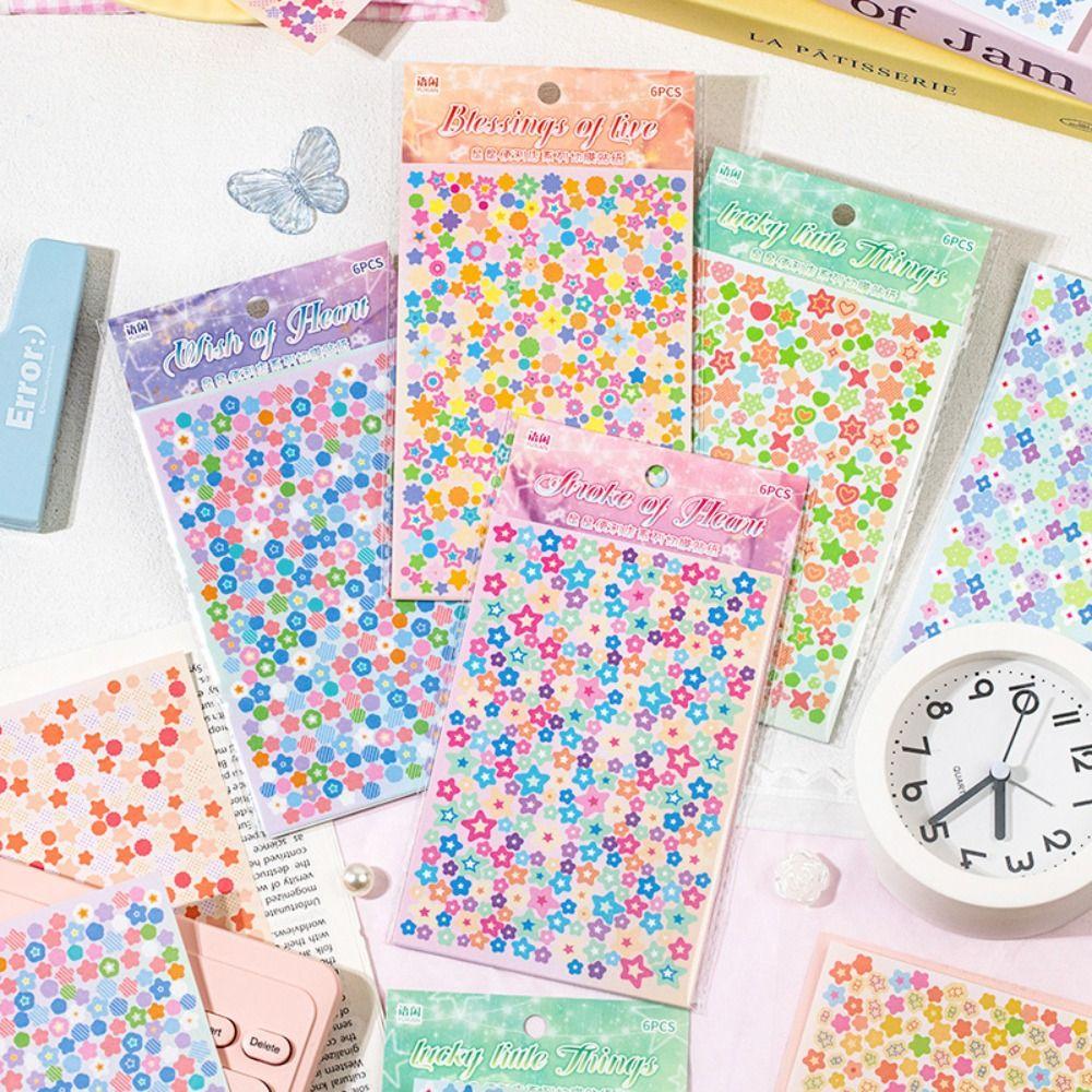 

6Pcs/Set Self Adhesive Cup Stickers Star Cartoon Stickers Nail Sticker for Nail Art Decoration помаранчевий
