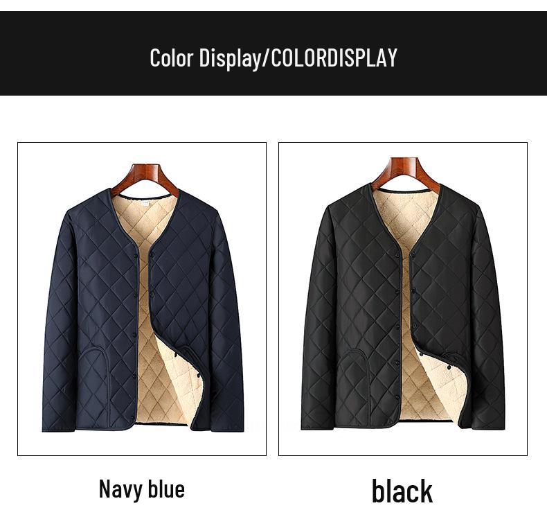 Men’s Cotton-Padded Winter Jacket for Middle-Aged and Elderly: Thick, Warm, Velvet-Lined for Dad and Grandpa