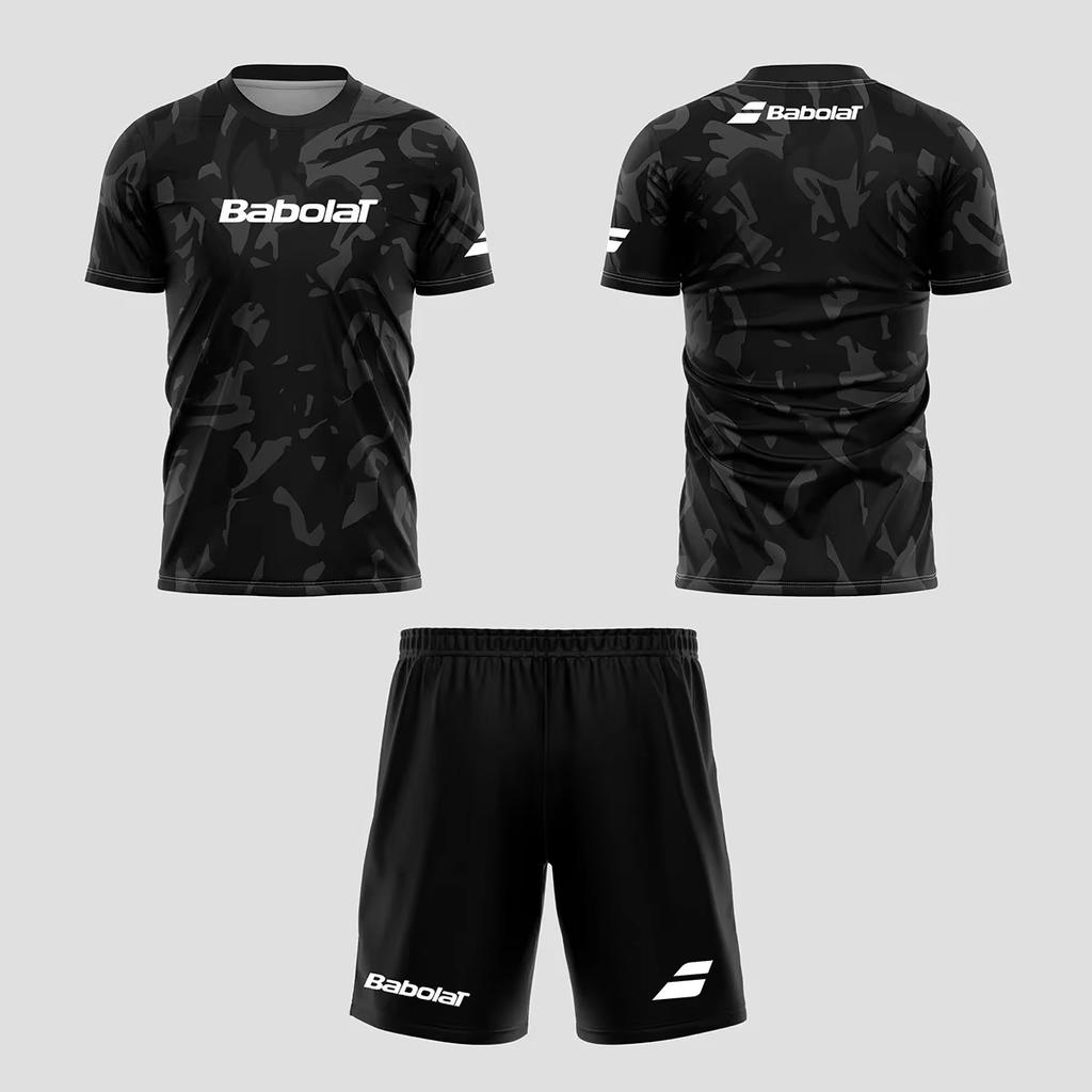 2025 New Men's Summer Tennis Breathable Set, Fast Drying Badminton Loose Set, Men's T-shirt and Short Sleeved Shorts Set, Lightw