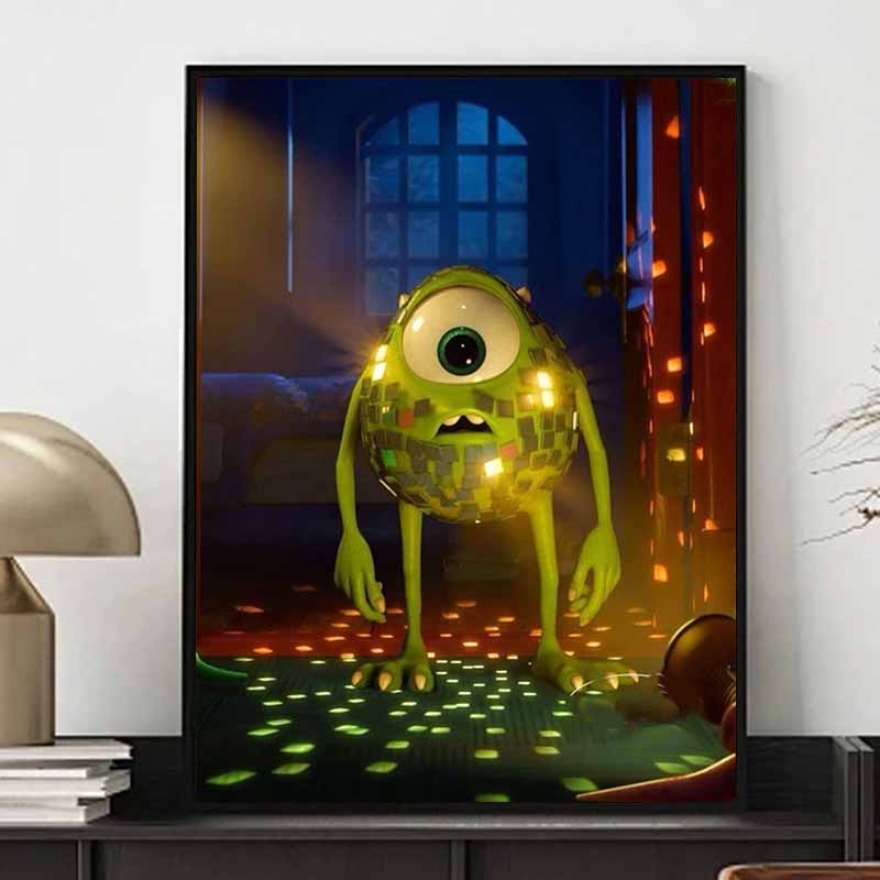 Disney Diamond Painting Mike Wazowski Disco Light Show 5D Diamond Painting Art Embroidery Cross Stitch Room Decoration