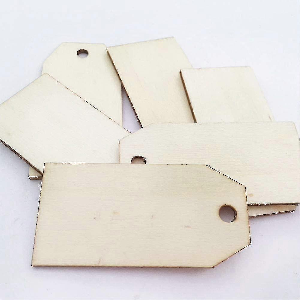 Pack Of 50 Blank Wooden Gift Tags For Gift Party Bags, Wine Bottles, Crafts, Home Decor