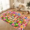Celebration Theme Crystal Velvet Floor Rug Personalized Custom Name Text Warm Carpet Home Decoration