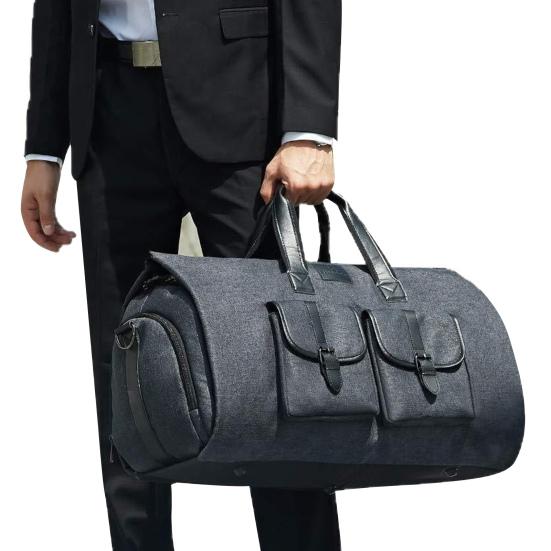 Suit Bag Lightweight Oxford Cloth Anti-Wrinkle Lining 2-in-1 Design Spacious Storage Waterproof Travel Handbag with Zipper Locks