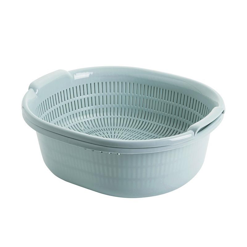 Multifunctional Double-Layer Drain Basket for Washing Fruits, Vegetables, and Rice