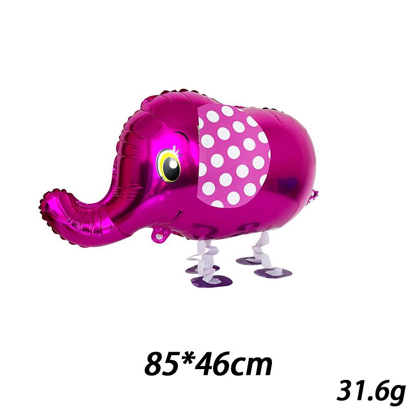 Cartoon Animal Stand Up Aluminum Film Balloons Wheeled Walking Animal Birthday Party Decoration