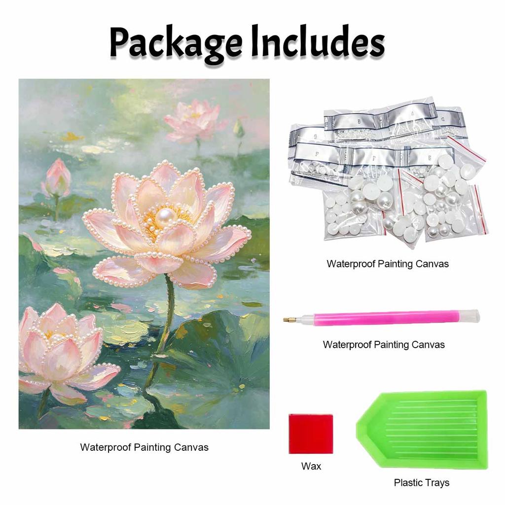 Pearl Lotus Flower Painting Kit Painting Art Handmade Diy Home Decoration Painting. 81 Characters.