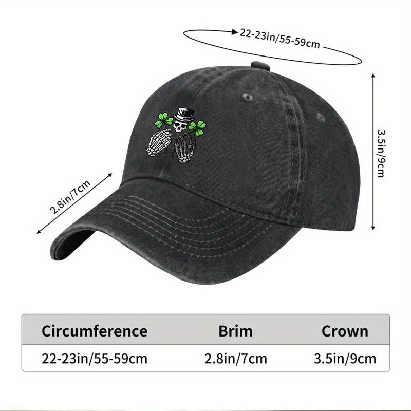 1pc Unisex Baseball Cap  Lightweight Stretchy Hat with Adjustable Brim Gothic Skull Hand Graphic Everyday Cycling