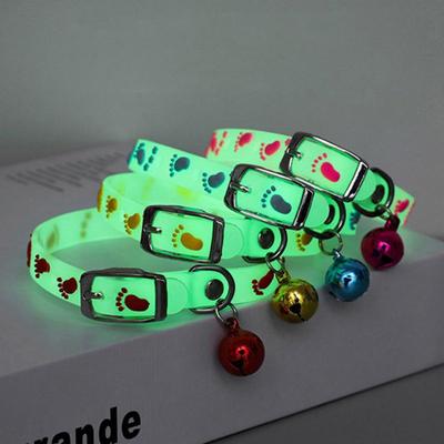 Pet Cat Collar With Bell Anti-lost Fluorescent Silicone Small Dog Cat Collar Collar Ring Luminous Adjustable Pet Cat Accessories 1