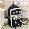 The new schoolbag is high-value, fresh and sweet, macaron-colored make-up bag, junior high school students, light travel, and large-capacity backpack.